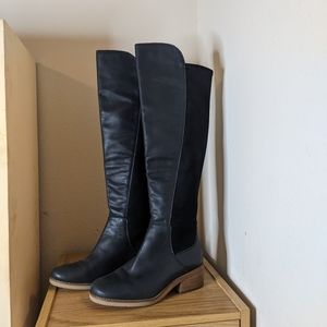 Lucky Brand Black  Tillaree leather Boots slipon sz 6.5